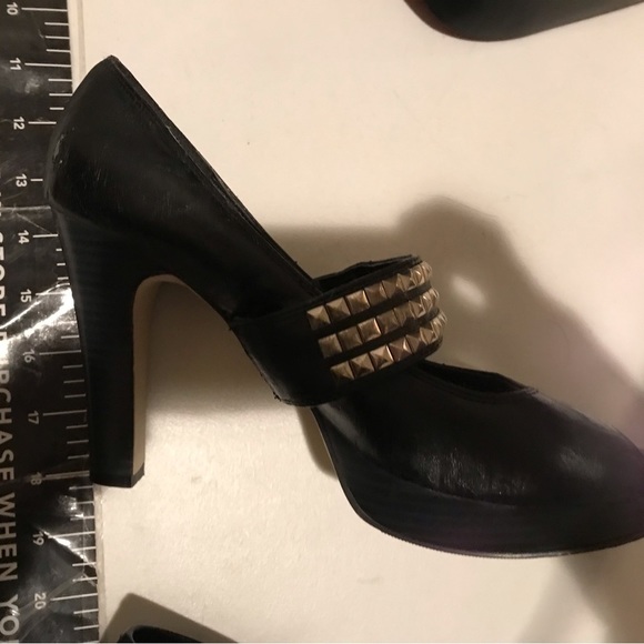 Madden Girl  size 11 black open toe Mary Janes pumps with silver studded strap - Picture 10 of 13